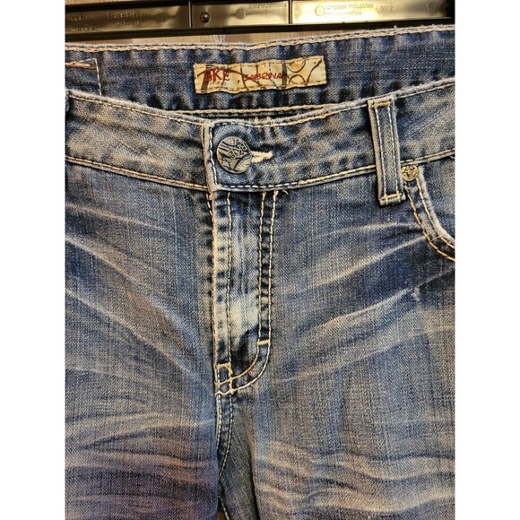 Buckle BKE Capris Jeans Women Sabrina Stretch Blue Distressed Y2K Grunge Biker - Picture 6 of 16